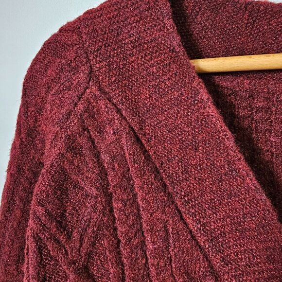 NWT DRESS FORUM DEEP RED V NECK BUTTON DOWN SWEATER SIZE L - Picture 7 of 14